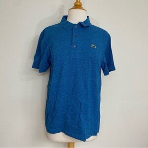 Lacoste Sport Womens Blue 100% Cotton Classic Polo Shirt Size Large Casual Retro